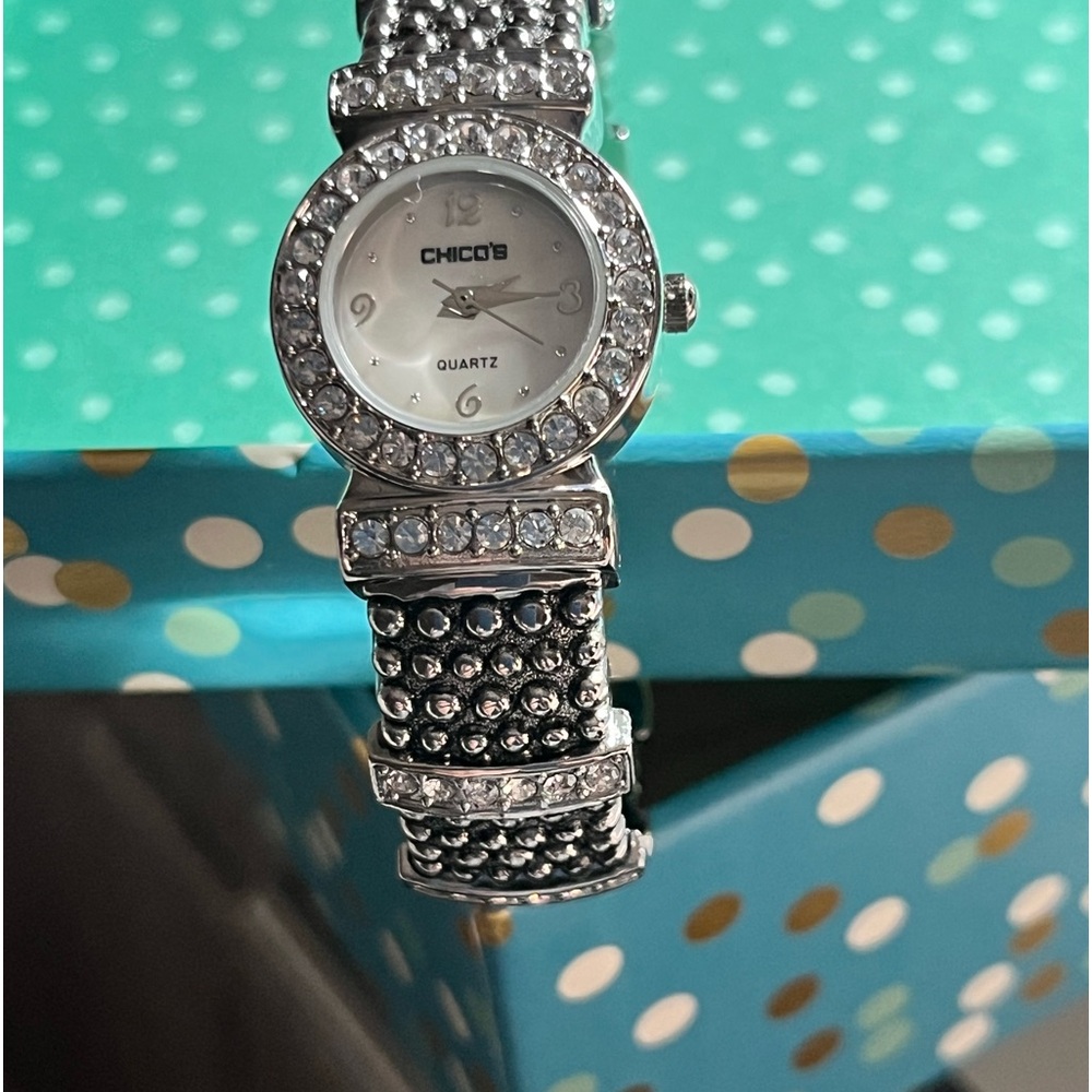 Chicos Silver cuff bracelet watch
